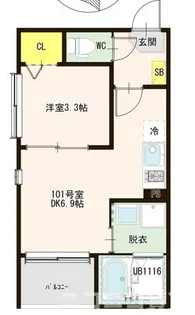 Luxe一之江【1階】の間取り