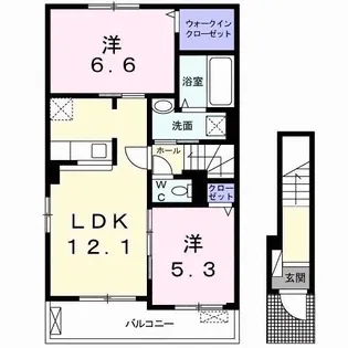 エスポワール・藍【2階】の間取り