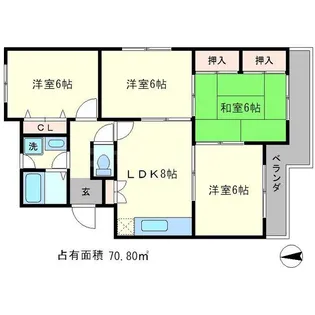 サンマンション西七条【2階】の間取り