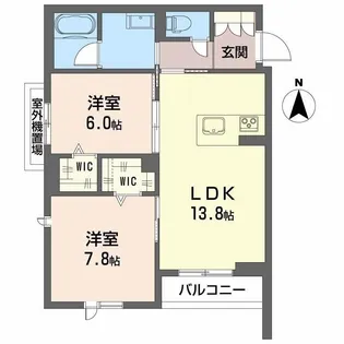 シャーメゾン 二口 パナ XI【2階】の間取り