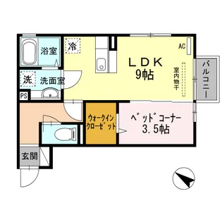 サンクアヴェニュ【1階】の間取り