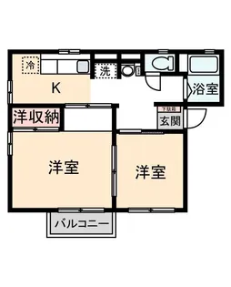 シティハイム ボンヌシャンスB【1階】の間取り