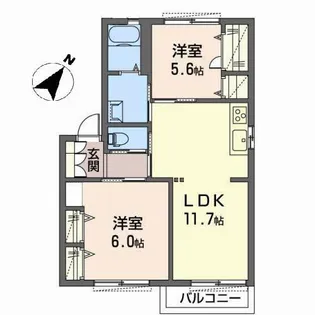 フォーレス御立東【2階】の間取り