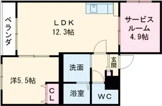 インフィニティ宮前【1階】の間取り