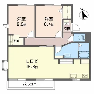 シャルム浅野【2階】の間取り