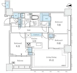 白金ザ・スカイ 東棟【23階】の間取り
