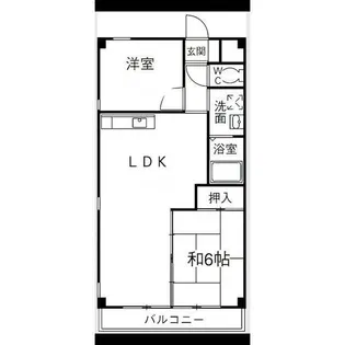 フラット香流【4階】の間取り