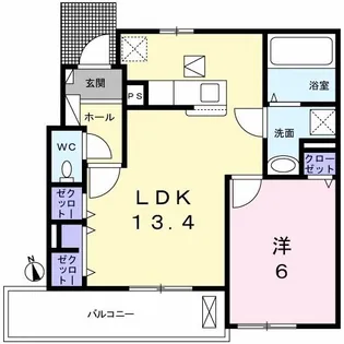 シャン・ド・プレールA【1階】の間取り