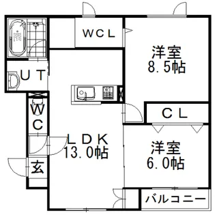 ディチャタウンA3【1階】の間取り