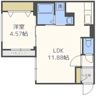NOBLESSE札幌南6条(ノブレス札幌南6条)【4階】の間取り