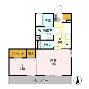 D‐roomボン ペジーブル 201【2階】の間取り