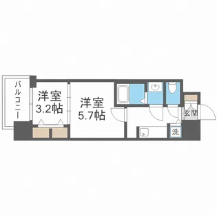 S-RESIDENCE日本橋Qualier【6階】の間取り