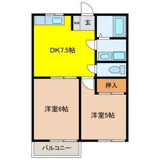岐阜県大垣市和合新町1【アパート】の間取り