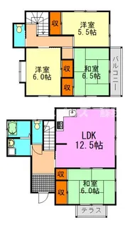 千葉県千葉市中央区松ケ丘町【一戸建】の間取り