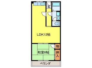 緑ヶ丘ハイツ【1階】の間取り