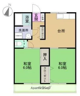 コーポいわき【1階】の間取り