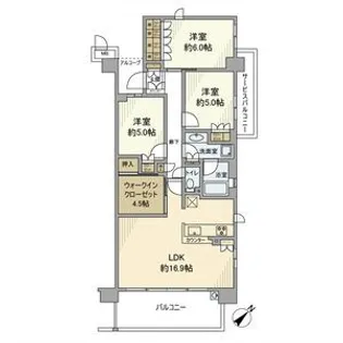 シャリエ朝霞【3階】の間取り
