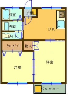 ハイツルナ【2階】の間取り