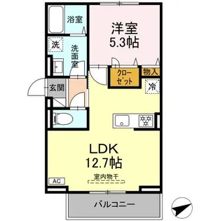 広島県福山市北本庄2【アパート】の間取り