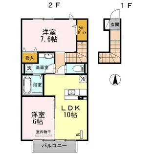 フローラIII番館【2階】の間取り