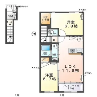 サーバル -sarval-【2階】の間取り
