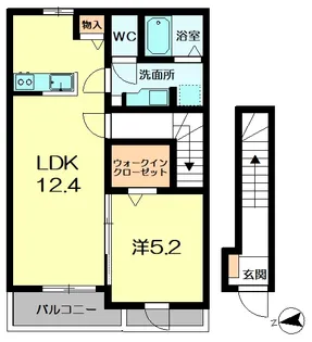 京都府木津川市木津南後背【アパート】の間取り