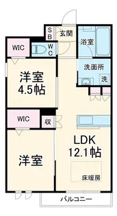 クレスコート岸町【1階】の間取り
