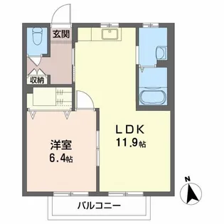 シャーメゾン・WiLL【1階】の間取り