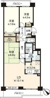 パークアベニュー弐番館【7階】の間取り