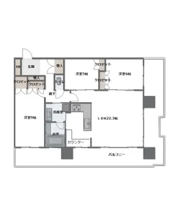 エルザグレース堀江タワー【20階】の間取り