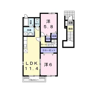 ソレアード・ヒル【2階】の間取り