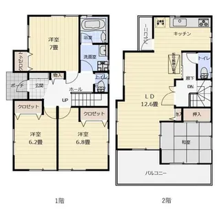 神奈川県平塚市南豊田【一戸建】の間取り
