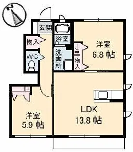 ブランシェ-M A棟【1階】の間取り