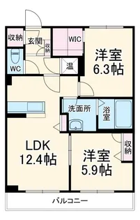 パークサイド千鳥【2階】の間取り