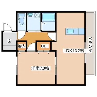 スカイコート一万城【1階】の間取り