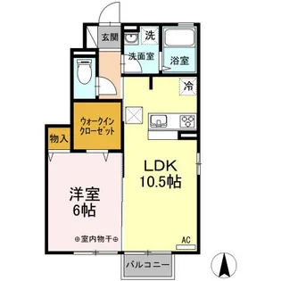福島県郡山市町東2【アパート】の間取り