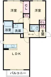 ウエストガーデン【2階】の間取り