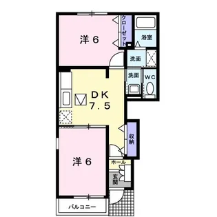 ジェルメ中澤A【1階】の間取り