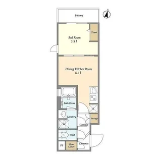 東京都新宿区新小川町【マンション】の間取り