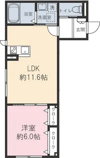エスパシオ-キューブルー【1階】の間取り