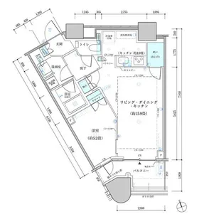 パークタワー勝どきサウス【18階】の間取り