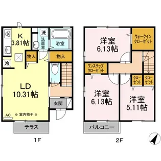 神奈川県厚木市長谷【一戸建】の間取り