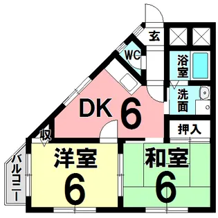 明日香【3階】の間取り