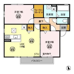メゾングレース D・E【1階】の間取り