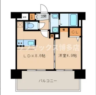 三島マンション博多駅東【5階】の間取り