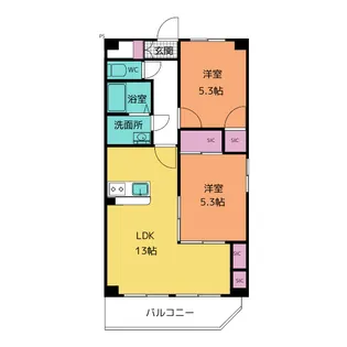 アムール正保【4階】の間取り