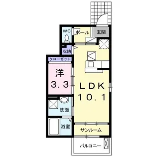アンジュ・エス・ライアン【1階】の間取り