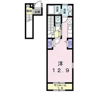 新潟県長岡市今井3【アパート】の間取り