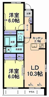 プレジール【1階】の間取り