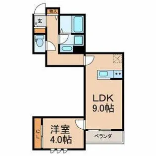エキューム登戸【3階】の間取り